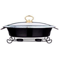 Мармит со стекл.крышкой на метал.подставке овальный "Moon art" 1,75л 36*22*11см черный 42-382 Мармит со стекл.крышкой на метал.подставке овальный "Moon art" 1,75л 36*22*11см черный 42-382