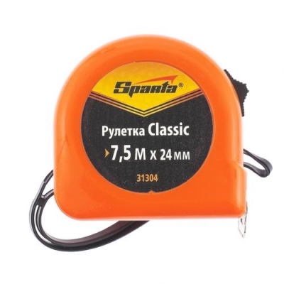 Рулетка Classic, 7,5 м х 24мм, пласт. корпус SPARTA 31304