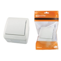 Выключатель 1-кл. открытой установки IP44 10А белый Селигер TDM (SQ1818-0001) Р