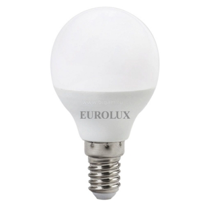 Лампа светодиодная LL-E-G45-7W-230-4K-E14 (шар, 7Вт, нейтр., Е14) Eurolux 76/2/6