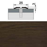 Профиль стыкоперекрывающий ПС 01.900.091 дуб темный Профиль стыкоперекрывающий ПС 01.900.091 дуб темный