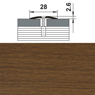 Профиль стыкоперекрывающий ПС 03-2.1800. 088 орех