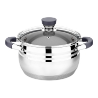 Кастрюля LARA (нерж) MERCURY 24см, 6,5л, стал.ручки, капсул индук дно, жароп.крышка (LR02-474)