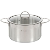 Кастрюля нержавеющая сталь, 5.8 л, с крышкой, Daniks, Бонн, GS-01319-24CA (364387) Кастрюля нержавеющая сталь, 5.8 л, с крышкой, Daniks, Бонн, GS-01319-24CA (364387)