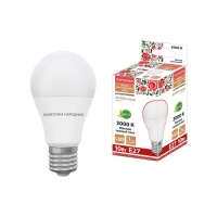 Лампа светодиодная НЛ-LED230-A60-10 Вт-230 В-3000 К-Е27, (60х106 мм), Народная (SQ0340-1626)