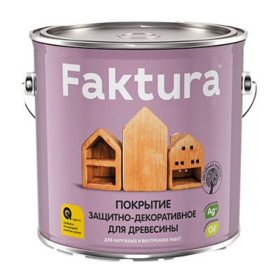 Покрытие Faktura защитно-декоративное для древесины тик (2,5 л. Ярославль)