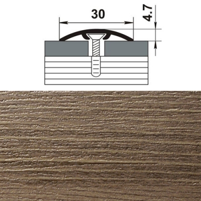 Профиль стыкоперекрывающий ламинированный ЛС 04-2. 1350.4061 дуб мокко