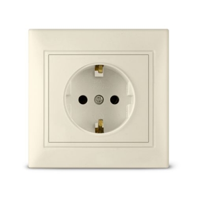 Розетка одномест. Севиль с/з, с/у, 16А, слоновая кость Б-С0028