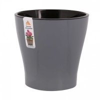 Горшок цветочный Лея 2,2л двойной (с автополивом)(серый) (уп.12) М7934 г.Октябрьский