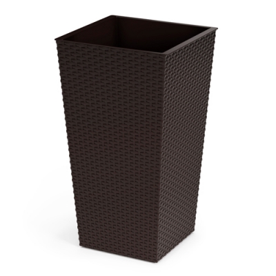 Кашпо напольное "Ротанг" 230х220х415мм (со вставкой)(мокко) (уп.5) М8850 г.Октябрьский Кашпо напольное "Ротанг" 230х220х415мм (со вставкой)(мокко) (уп.5) М8850 г.Октябрьский