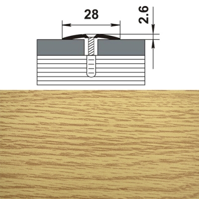 Профиль стыкоперекрывающий ПС 03-2.900. 082 дуб светлый