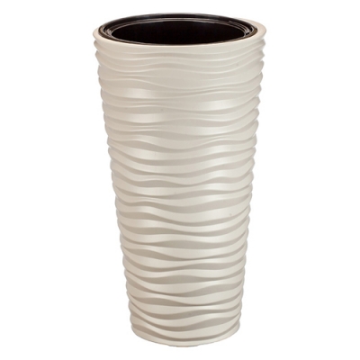 Кашпо ДЮНА D340мм H 630мм 42л со вставкой Кремовый М3402