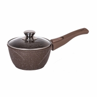 Ковш 1,2л АП Гранит brown со съемной ручкой и стеклянной крышкой арт. 081806