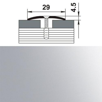 Профиль стыкоперекрывающий ПС 04-1. 900.01л серебро люкс