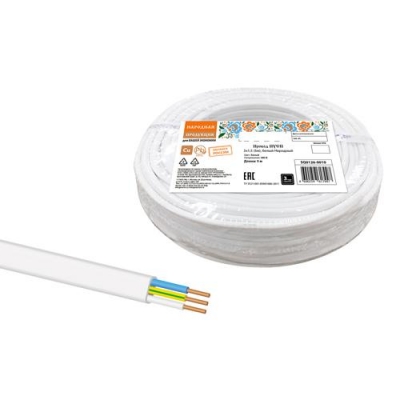 Провод ПУСП 3х1,5 (5м), белый Народный (SQ0126-0010)