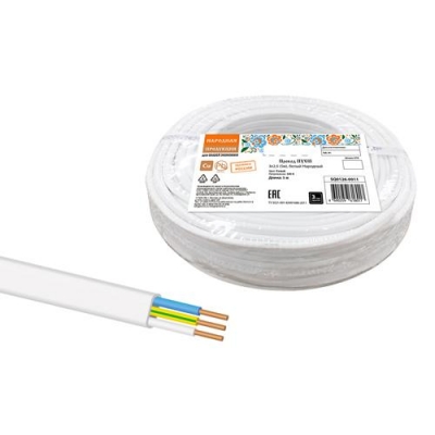 Провод ПУСП 3х2,5 (5м), белый Народный (SQ0126-0011)