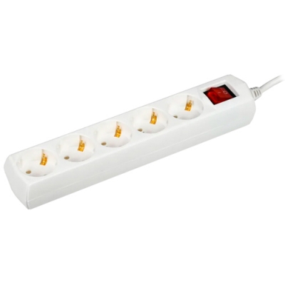 Удлинитель У05В 5 мест 2P+PE/7м 3х1мм2 10А/250В GENERICA арт.WYP10-10-05-07-ZK-G