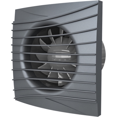 Вентилятор осевой вытяжной с обратным клапаном D 100 декоративный (SILENT 4C dark gray metal)
