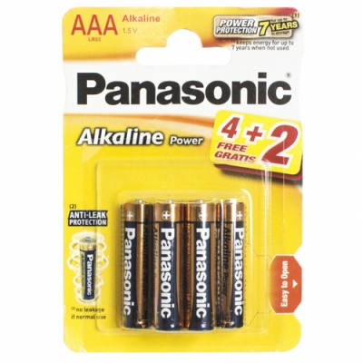 Элемент питания Panasonic Alkaline Power LR03APB/6BP 4+2F LR03 4+2шт BL6