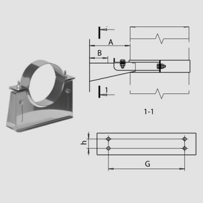 Кронштейн раздвижной №1 (430/1,0 мм) D115 арт. fk03.115.F