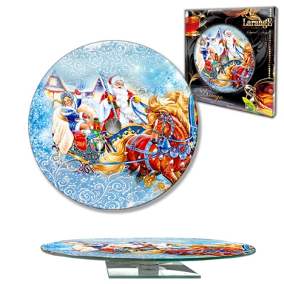 Блюдо сервировочное вращающееся d 280 мм, стекло арт.105-1518