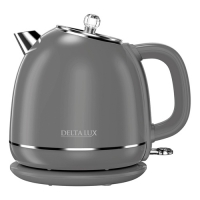 Чайник электрический Delta Lux DE-1018 серый ,двойной корпус, 1,7л, 2200Вт