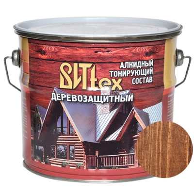 Деревозащитный состав ВИТЭКС color каштан 2,7 кг. ВИТtex
