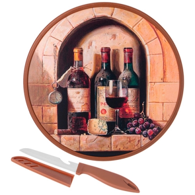 Доска разделочная с ножом диаметр 27,5*1.2 см 895-178 895-178