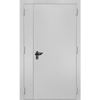 ДВЕРЬ ПРОТИВОПОЖАРНАЯ 2050х1170R т.м.1.2мм RAL 7035 (ручка на черной планке)