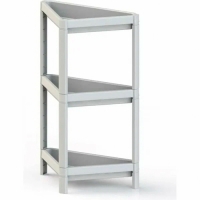Этажерка 3-х секционная Угловая Kleo 442х330х700мм белый С93301 Полимербыт Этажерка 3-х секционная Угловая Kleo 442х330х700мм белый С93301 Полимербыт