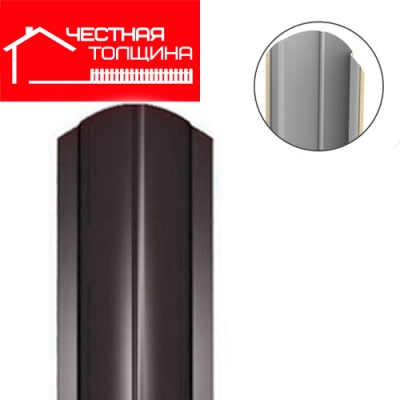 Евроштакетник полукруглый Графитовый серый 7024 ДВУСТОРОННИЙ длина 1,5м, ширина 130 мм г.Пенза