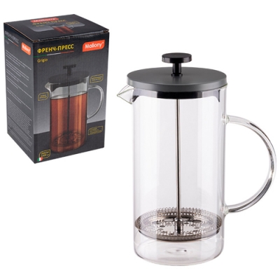 Френч-пресс Grigio, объём: 1000 мл, со стеклянной ручкой/с окрашенной стальной крышкой арт.108388 Френч-пресс Grigio, объём: 1000 мл, со стеклянной ручкой/с окрашенной стальной крышкой арт.108388