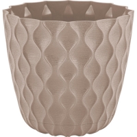 Горшок для цветов "Wave" с дренажной сеткой и съемным поддоном 1,4л,D145мм,французский платан IG6501