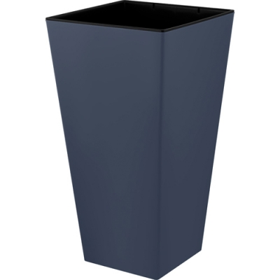 Горшок цветочный InGreen Лондон CUBE 300х300х564мм 34л c дренаж. вставкой вулканический серый