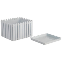 Кашпо для дома и улицы "Лардо" арт.КЛ-МТ001 квадратное 430х357х305мм (белое) с поддоном Кашпо для дома и улицы "Лардо" арт.КЛ-МТ001 квадратное 430х357х305мм (белое) с поддоном