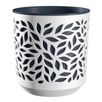 Кашпо Leaves ВМС 2,5л цвет Белый/Антрацит КШ-9572
