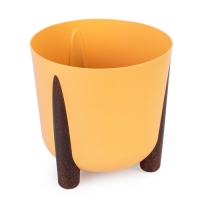 Кашпо на ножках Жардин Альтернатива 21л с дренажной вставкой горчичный (уп.2) М9128