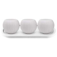 Кашпо Сфера Мини ВМС 0,3л на подставке "Амалия" цвет Белый арт. КШ-0701