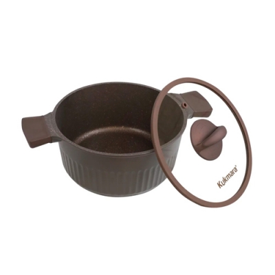 Кастрюля 4,2л со стеклянной крышкой, АП линия "Stella" (mokko) "Kukmara" ксм42а