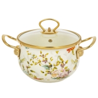 Кастрюля эмалированная сталь, 2.5 л, с крышкой, крышка стекло, Daniks, Elisa, Y4-8959 (484339) Кастрюля эмалированная сталь, 2.5 л, с крышкой, крышка стекло, Daniks, Elisa, Y4-8959 (484339)