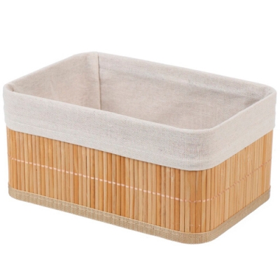 Корзина 25х17х12 см, прямоугольная, плетеная, бежевая, Y4-7917 (459265)