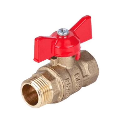 Кран шаровой Dist Стандарт 322Б Ду20 Ру40 латунь м/р полнопроходной бабочка Кран шаровой Dist Стандарт 322Б Ду20 Ру40 латунь м/р полнопроходной бабочка