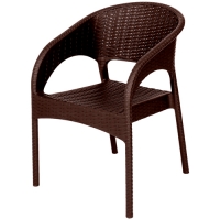 Кресло пластиковое Ola Dom RATTAN LUXE шоколадный до 100кг Кресло пластиковое Ola Dom RATTAN LUXE шоколадный до 100кг