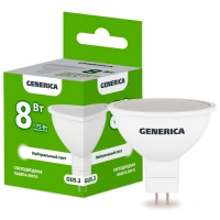 Лампа LED MR16 софит 8Вт 230В 4000К GU5.3 GENERICA арт.LL-MR16-08-230-40-GU5-G