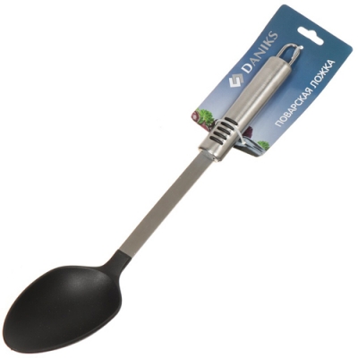Ложка поварская нейлон, навеска, серая, Daniks, Пасто, YW-KT71B-2 (291368)