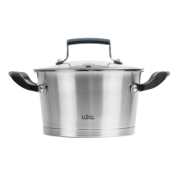 LR02-278 Кастрюля LARA (нерж) ВЕНЕРА 16x9см 1.6л, капсулированное индукционное дно, стекл. крышка