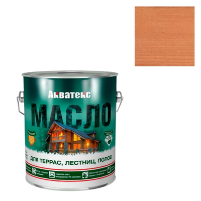 Масло для террас, лестниц, полов Акватекс 2,5 л тик (65202)