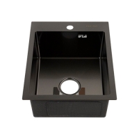 Мойка врезная 40х50 см ГРАФИТ толщина 3,0 х 0,8 мм, глубина 200 мм+большой сифон FABIA PROFI 40503G