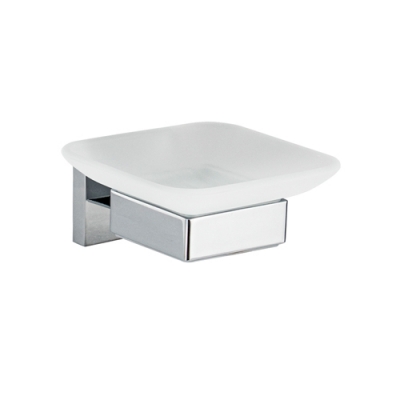 Мыльница стеклянная с креплением к стене, на квадратном основании, цвет ХРОМ. GFmark 84004 Мыльница стеклянная с креплением к стене, на квадратном основании, цвет ХРОМ. GFmark 84004