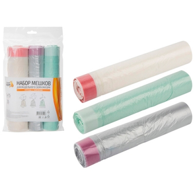 Набор мешков д/мусора "РЫЖИЙ КОТ" 35л ДЛЯ РАЗДЕЛЬНОГО СБОРА МУСОРА (3 рулона по 15шт./рул) арт.10714